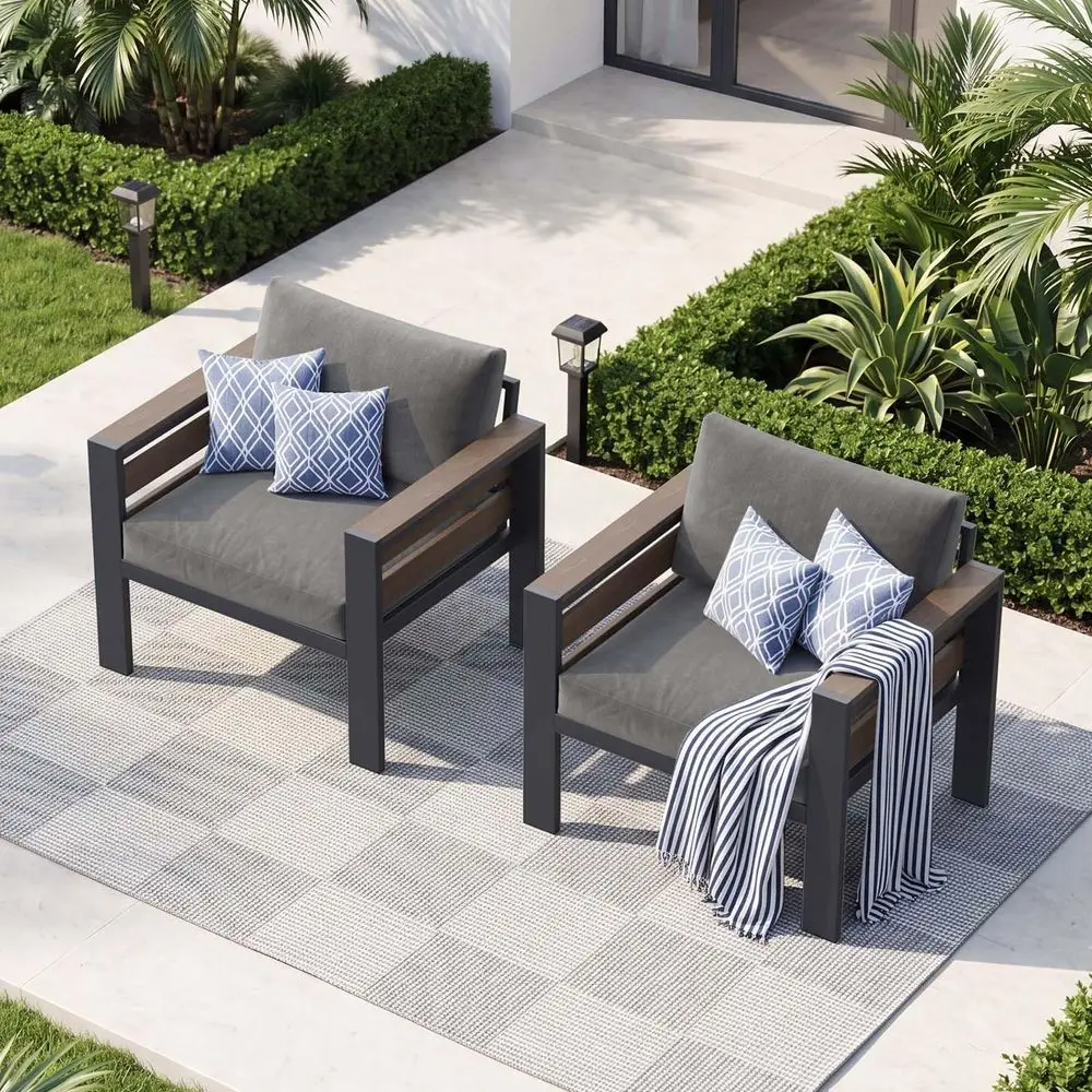 Aluminum Patio Furniture Set, 2 Pack Metal Armchairs for Patio Conversation Set, Outdoor Sofa Set for Porch, Balcony, Deck, Yar
Aluminum Patio Furniture Set, 2 Pack Metal Armchairs for Patio Conversation Set, Outdoor Sofa Set for Porch, Balcony, Deck, Yar