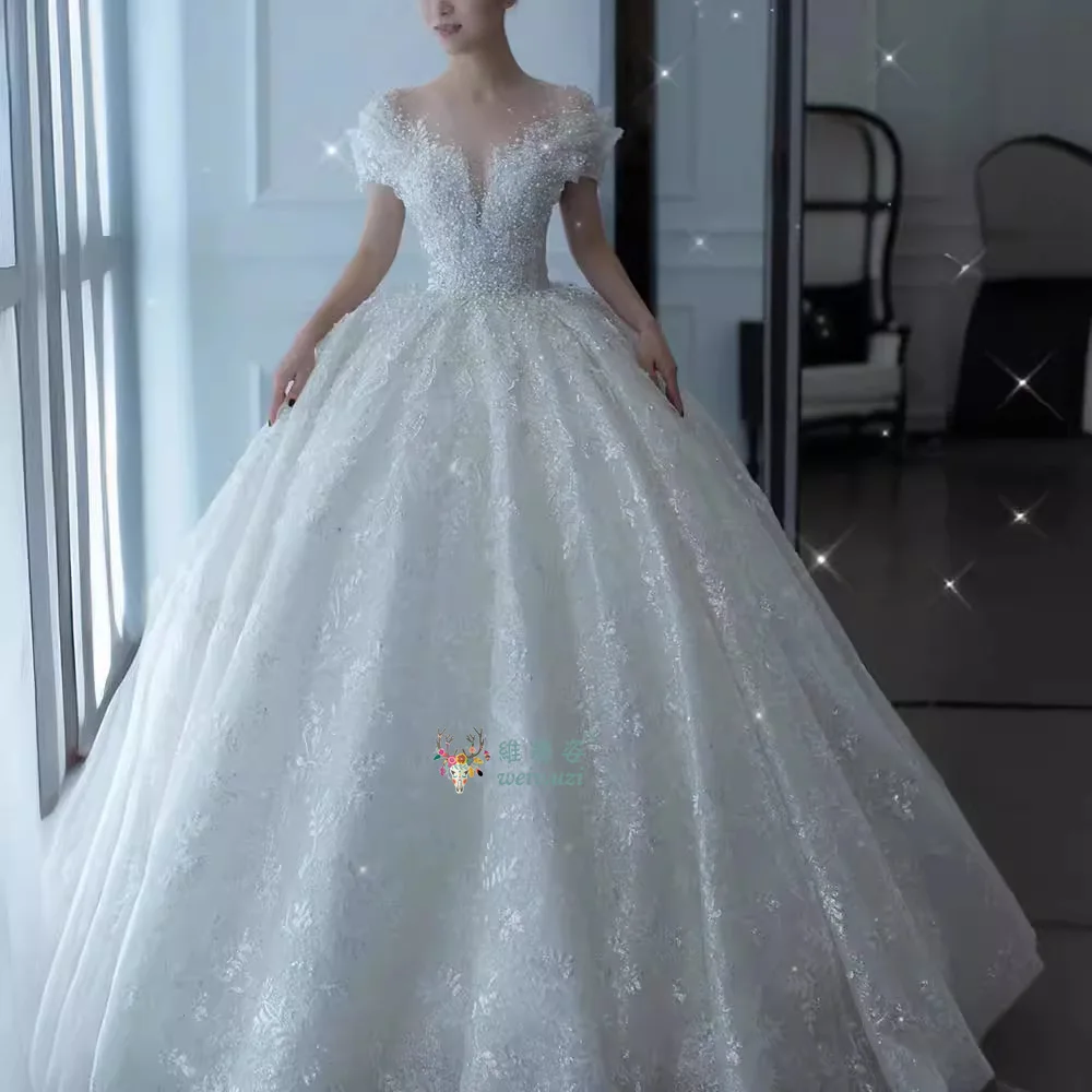Customized Off The Shoulder Luxury Lace Pearls Beaded Wedding Dress Puff Tulle Wedding Bride Dress Maternity Wedding Dresses
Customized Off The Shoulder Luxury Lace Pearls Beaded Wedding Dress Puff Tulle Wedding Bride Dress Maternity Wedding Dresses