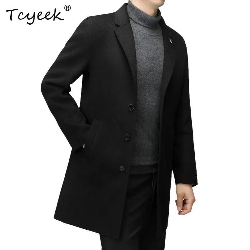 Tcyeek 100% шерсть, осенне-зимний костюм с воротником, однотонное мужское шерстяное пальто средней длины Пальто Женское Длинное Casacos Masculinos
Tcyeek 100% шерсть, осенне-зимний костюм с воротником, однотонное мужское шерстяное пальто средней длины Пальто Женское Длинное Casacos Masculinos