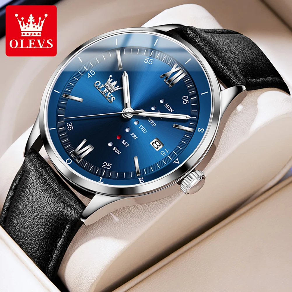 OLEVS 2931 Top Brand Man Watch Original Date Week Leather Strap Luminous Waterproof Fashion Sport Men’s Quartz Wristwatch
OLEVS 2931 Top Brand Man Watch Original Date Week Leather Strap Luminous Waterproof Fashion Sport Men’s Quartz Wristwatch