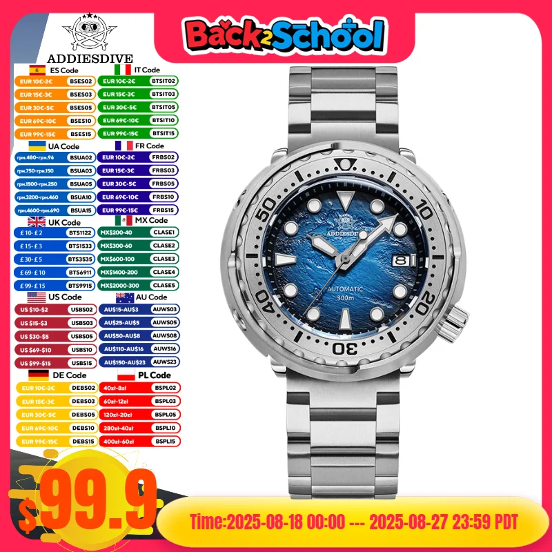 ADDIESDIVE 2025 NEW Men Diving Watch Sapphire Glass NH35A Movement 316L Steel 300m Waterproof Automatic Mechanical Watch reloj
ADDIESDIVE 2025 NEW Men Diving Watch Sapphire Glass NH35A Movement 316L Steel 300m Waterproof Automatic Mechanical Watch reloj