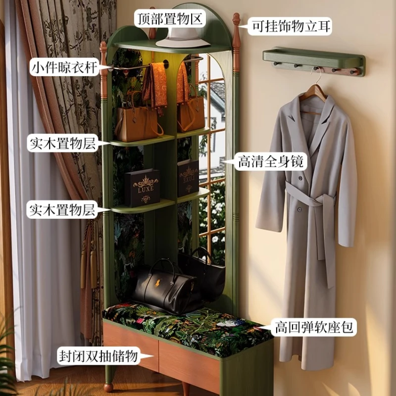 French retro 2025 new Chinese solid wood coat rack full-length mirror
French retro 2025 new Chinese solid wood coat rack full-length mirror