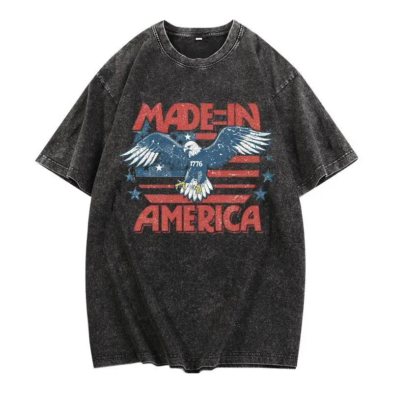 Men's Patriotic T-Shirt Made In America Eagle Flag Print Vintage 1776 Graphic Tee Distressed Loose Short Sleeve Top
Men's Patriotic T-Shirt Made In America Eagle Flag Print Vintage 1776 Graphic Tee Distressed Loose Short Sleeve Top