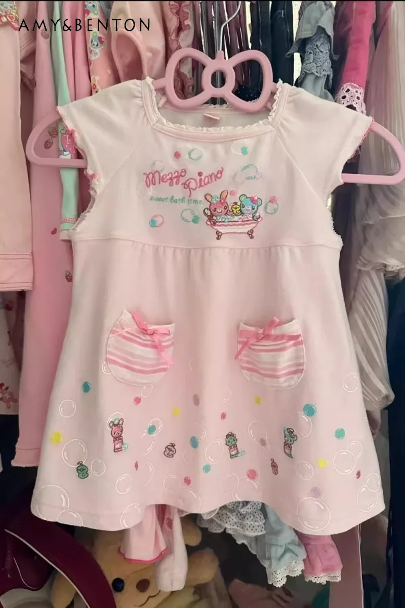 2025 New Japanese Summer Childlike Cute Print Sweet Bow Short A-Line Dress For Women
2025 New Japanese Summer Childlike Cute Print Sweet Bow Short A-Line Dress For Women