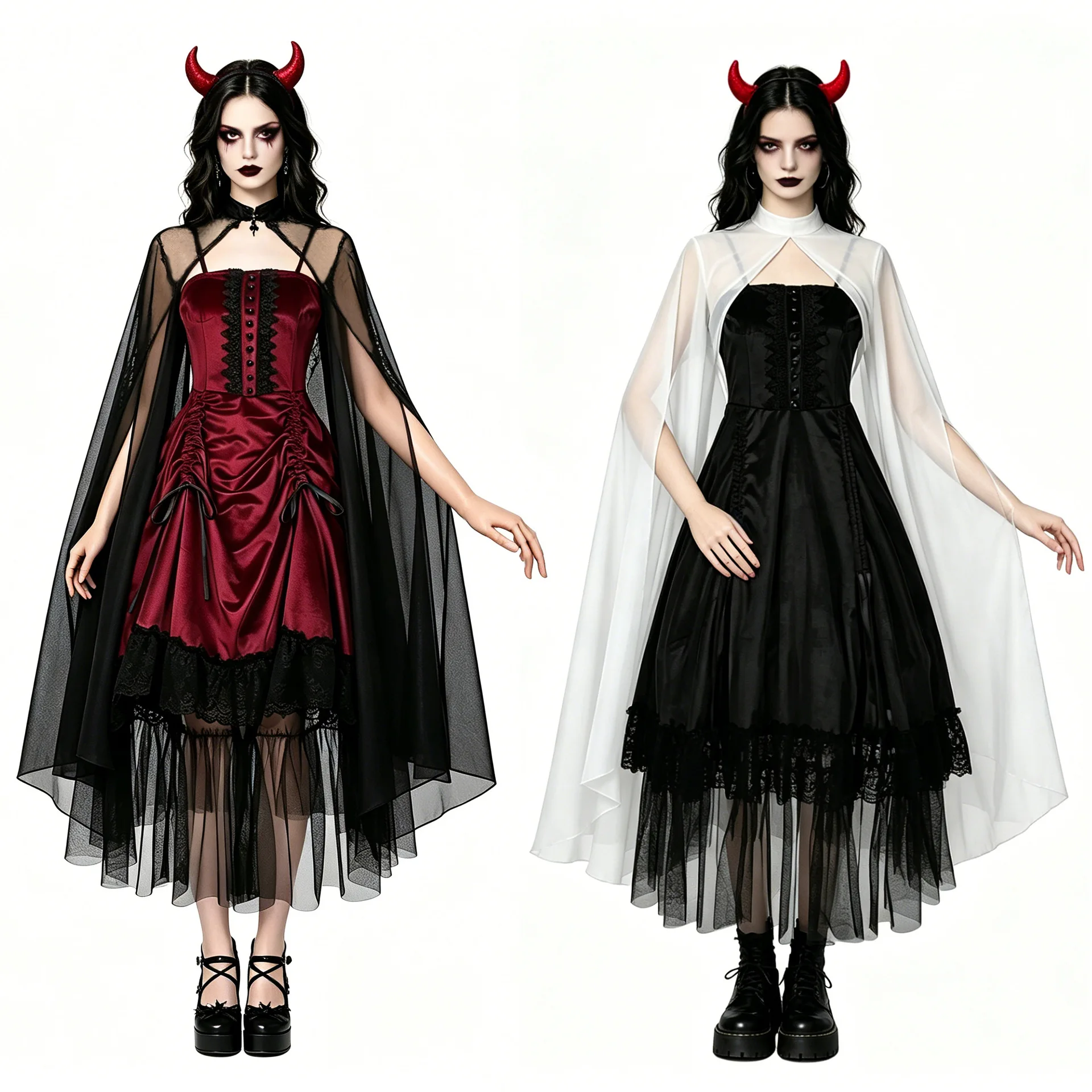 Women's Medieval Victorian Cosplay Retro Princess Costume Gothic Elegant Vampire Bride with Cloak Halloween Court Style Dress
Women's Medieval Victorian Cosplay Retro Princess Costume Gothic Elegant Vampire Bride with Cloak Halloween Court Style Dress