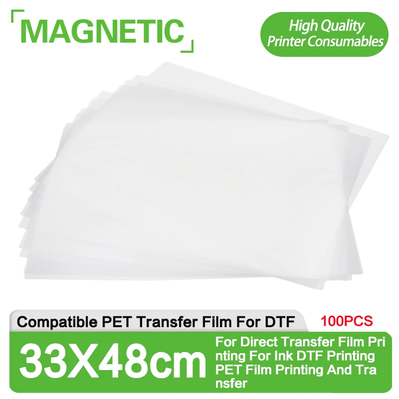 NEW 100PCS 33x48cm 75UM PET Transfer Film For Direct Transfer Film Printing For Ink DTF Printing PET Film Printing And Transfer
NEW 100PCS 33x48cm 75UM PET Transfer Film For Direct Transfer Film Printing For Ink DTF Printing PET Film Printing And Transfer