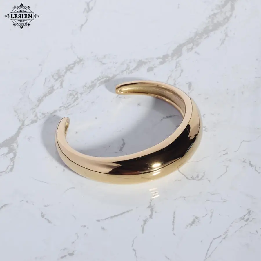 LESIEM 2024 trend large Gold color Bangle for female Arc Smooth Open Bangle bracelet accessories
LESIEM 2024 trend large Gold color Bangle for female Arc Smooth Open Bangle bracelet accessories