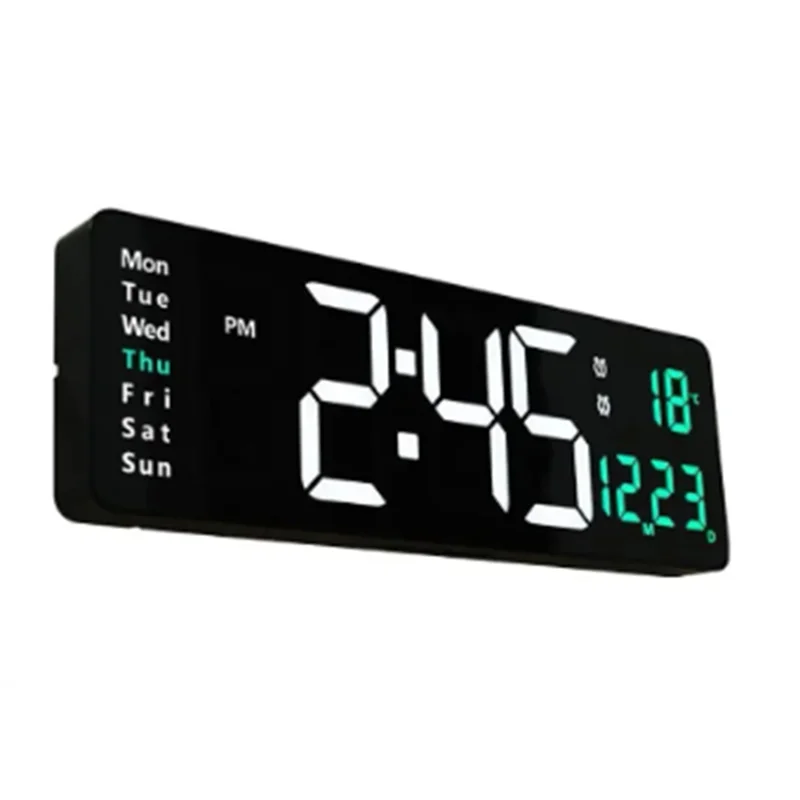 Large Digital Wall Clock Remote Control Temp Date Week Display Power Off Memory Table Clock Wall-Mounted Dual Alarms-AT64
Large Digital Wall Clock Remote Control Temp Date Week Display Power Off Memory Table Clock Wall-Mounted Dual Alarms-AT64