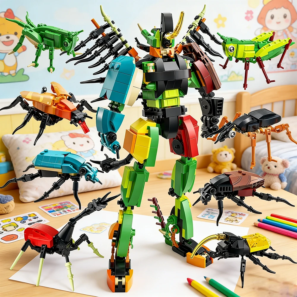 Hot Insect Transform Robot 699PCS Building Blocks Creative DIY Assembly Toy for Kids Hands-On Learning Cognitive Development
Hot Insect Transform Robot 699PCS Building Blocks Creative DIY Assembly Toy for Kids Hands-On Learning Cognitive Development
