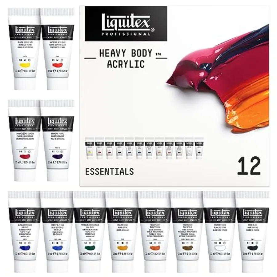 Professional Heavy Body Acrylic Paint, 12 x 22ml 0.74-oz
Professional Heavy Body Acrylic Paint, 12 x 22ml 0.74-oz