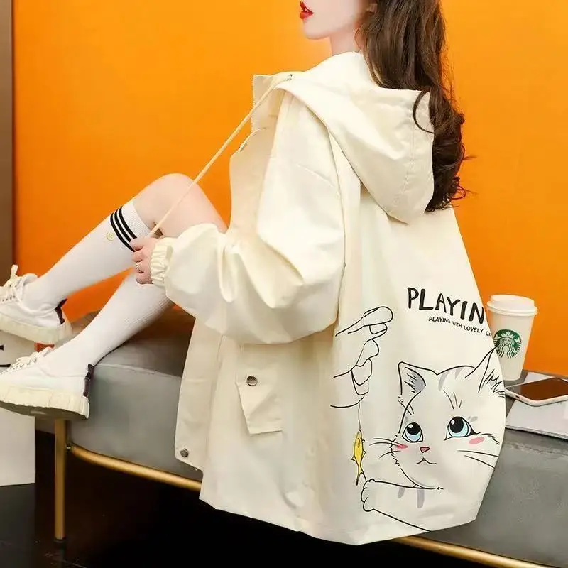Hooded Jacket Women Outdoor Windbreaker Sweatshirt Spring Autumn Coat Loose Streetwear Women Clothing Zipper Long Sleeve Black
Hooded Jacket Women Outdoor Windbreaker Sweatshirt Spring Autumn Coat Loose Streetwear Women Clothing Zipper Long Sleeve Black