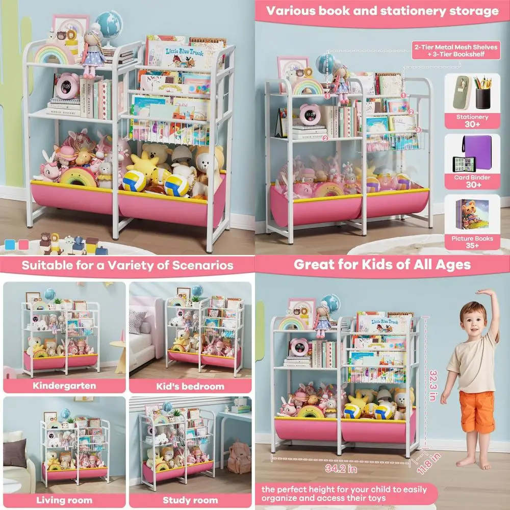 3 Tier Kids Bookshelf and Toy Storage, Toddler Bookshelf for Kids, Toddler Book Display Shelf Ideal for Playroom, Bedroom, Nurse
3 Tier Kids Bookshelf and Toy Storage, Toddler Bookshelf for Kids, Toddler Book Display Shelf Ideal for Playroom, Bedroom, Nurse