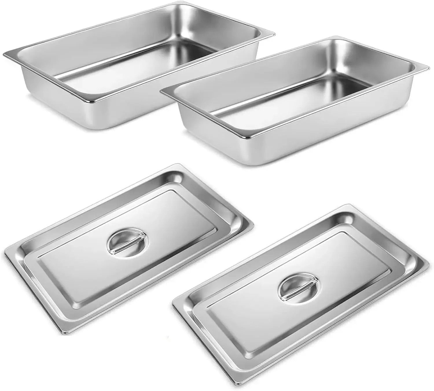 Набор из 2 глубоких гастроемкостей (4 дюйма) с крышками, 20,87x12,8 дюймов, для кейтеринга, фуршетов, мармитов и паровых столов
Набор из 2 глубоких гастроемкостей (4 дюйма) с крышками, 20,87x12,8 дюймов, для кейтеринга, фуршетов, мармитов и паровых столов