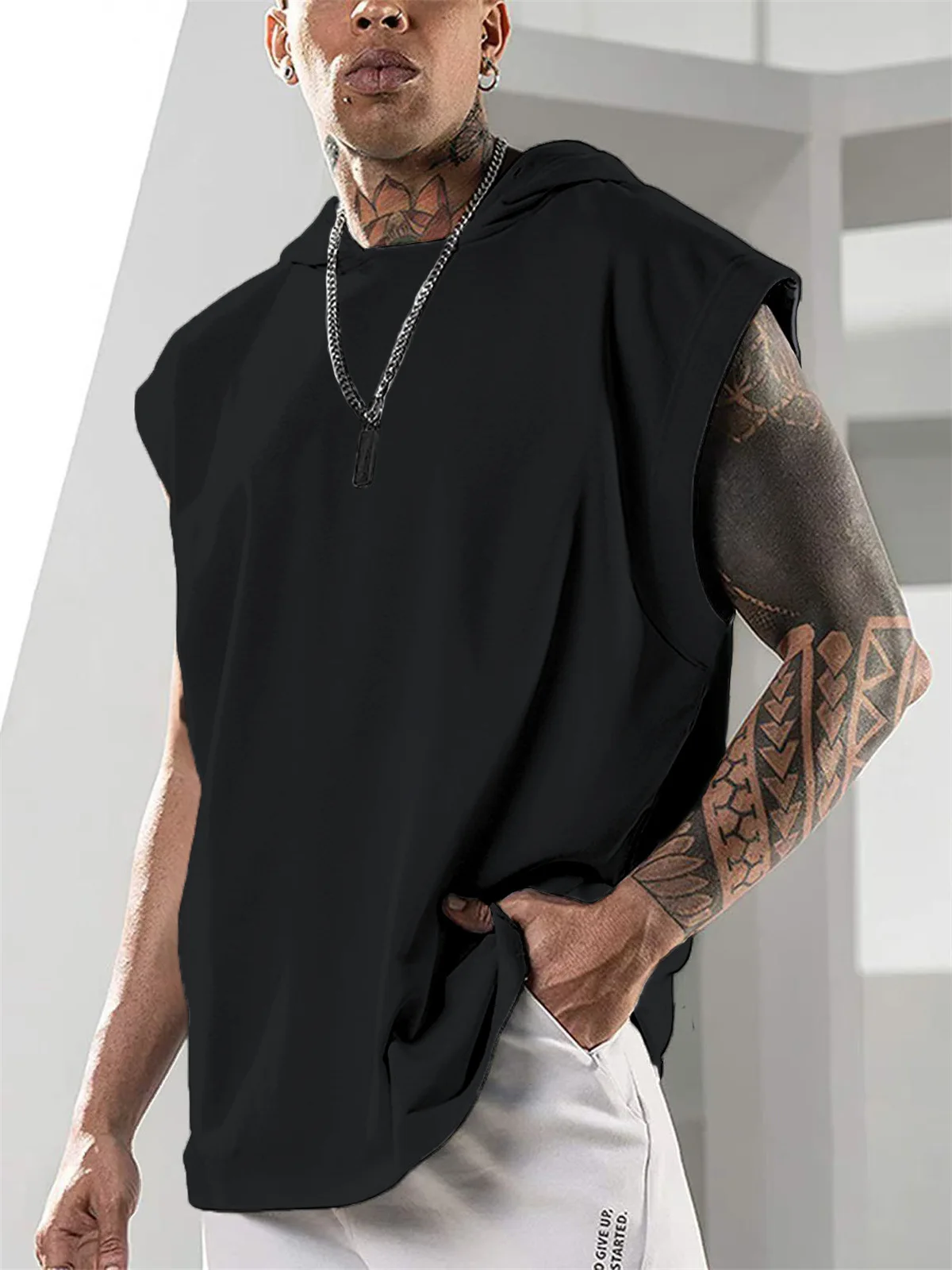 Men's Vest Fashion New Sports Hooded Loose Solid Color Summer Breathable Trend Casual Youth Sleeveless T-shirt Tops
Men's Vest Fashion New Sports Hooded Loose Solid Color Summer Breathable Trend Casual Youth Sleeveless T-shirt Tops