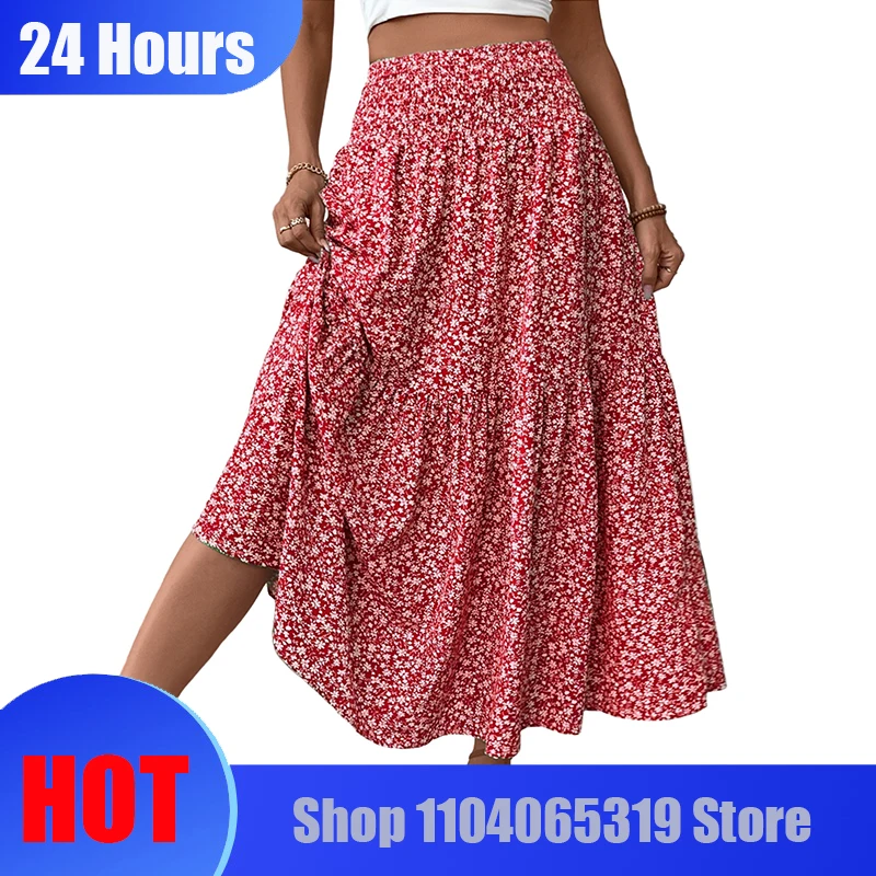 Women's Boho Floral Print Skirt Vintage High Waist Maxi Skirts Summer Casual Loose Beach Skirt Elegant Ladies Flowy Ruffle Skirt
Women's Boho Floral Print Skirt Vintage High Waist Maxi Skirts Summer Casual Loose Beach Skirt Elegant Ladies Flowy Ruffle Skirt