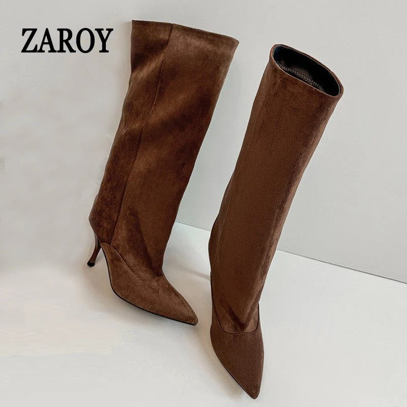 ZAROY Knee High Women Boots Winter Warm Snow Boots Sexy Thin High Heel Point Toe Suede Long Boots Brand Designer Banquet Booties
ZAROY Knee High Women Boots Winter Warm Snow Boots Sexy Thin High Heel Point Toe Suede Long Boots Brand Designer Banquet Booties