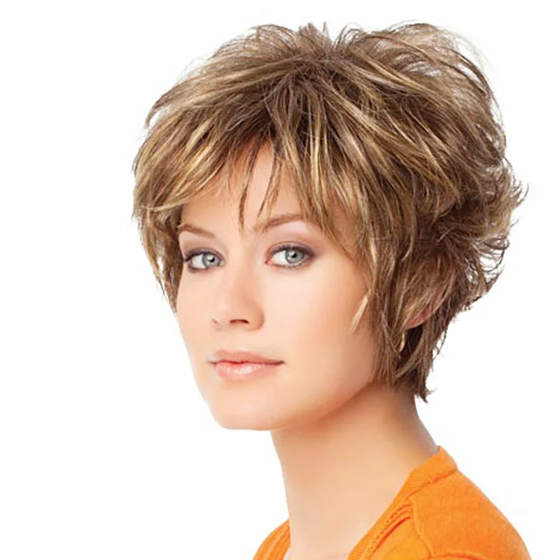 Fashionable Yellow-Brown Fluffy Short Curly Hair with Side Bangs Synthetic Wig Short Curly Hair
Fashionable Yellow-Brown Fluffy Short Curly Hair with Side Bangs Synthetic Wig Short Curly Hair