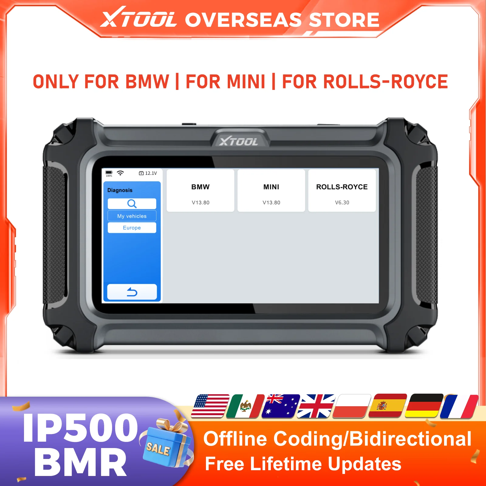 XTOOL IP500 For BMW OBD2 Bi-Directional Scan Tool with ECU Coding 23+ Reset Services Injector Coding Lifetime Free Update
XTOOL IP500 For BMW OBD2 Bi-Directional Scan Tool with ECU Coding 23+ Reset Services Injector Coding Lifetime Free Update