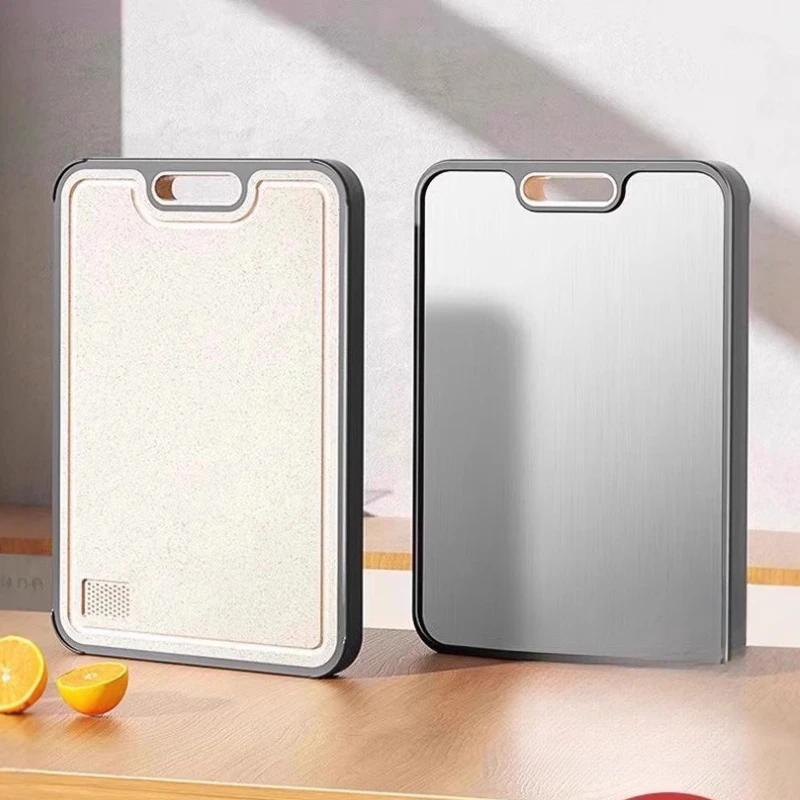 Double Sided Stainless Steel Fruit Cutting Board Anti Bacterial Anti Mold Kitchen Chopping Board Wheat Straw
Double Sided Stainless Steel Fruit Cutting Board Anti Bacterial Anti Mold Kitchen Chopping Board Wheat Straw