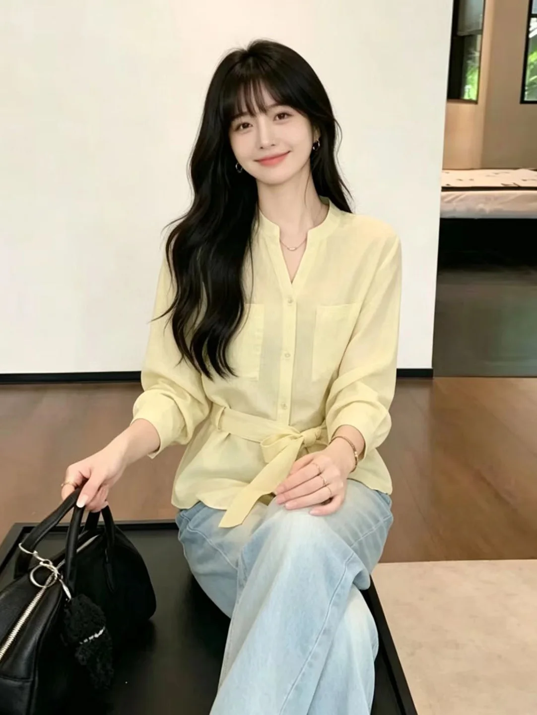 Yellow Long Sleeve Loose Casual Shirt Fashionable Versatile Summer New Arrival French Style Polyester Fiber Slimming Effect
Yellow Long Sleeve Loose Casual Shirt Fashionable Versatile Summer New Arrival French Style Polyester Fiber Slimming Effect