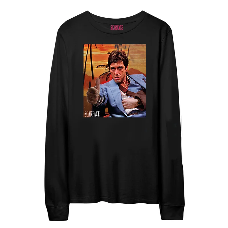 Retro 80s Scarface Movie Long Sve Men's T-irt Cotton Youth Faion Print round Ne Anti-Wrinkle Retains ape Autumn Wear
Retro 80s Scarface Movie Long Sve Men's T-irt Cotton Youth Faion Print round Ne Anti-Wrinkle Retains ape Autumn Wear