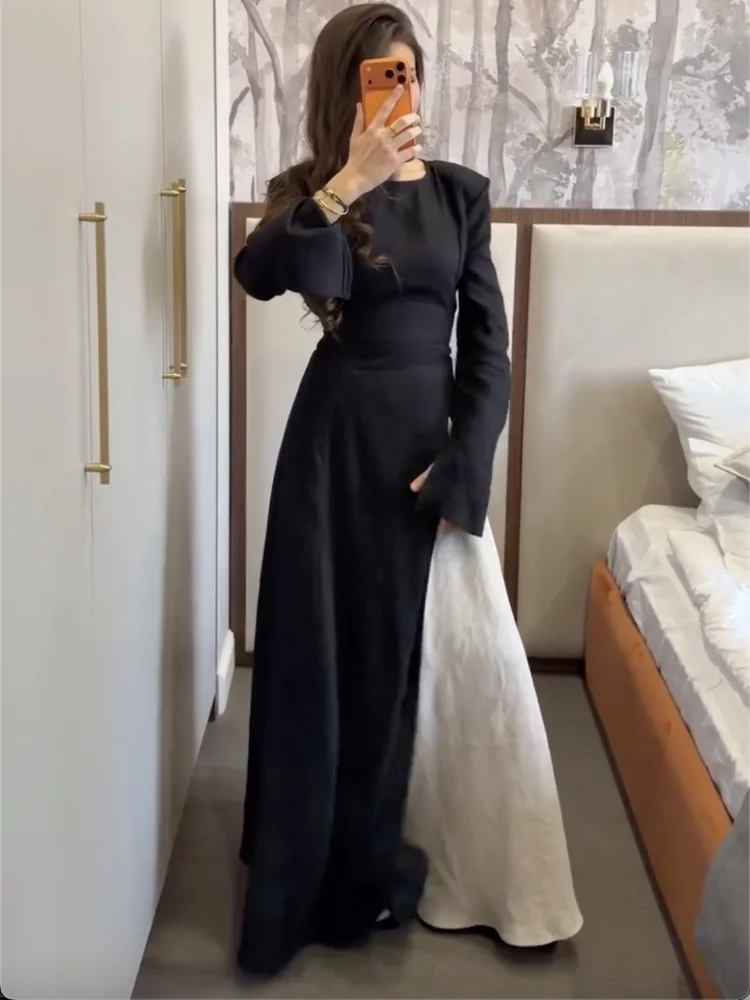 Lady Elegant Solid Round Dress High Waist Slim Neck High Slit Long Flared Sleeve Maxi Dresses 2026 Women's Casual Daily Outfits
Lady Elegant Solid Round Dress High Waist Slim Neck High Slit Long Flared Sleeve Maxi Dresses 2026 Women's Casual Daily Outfits