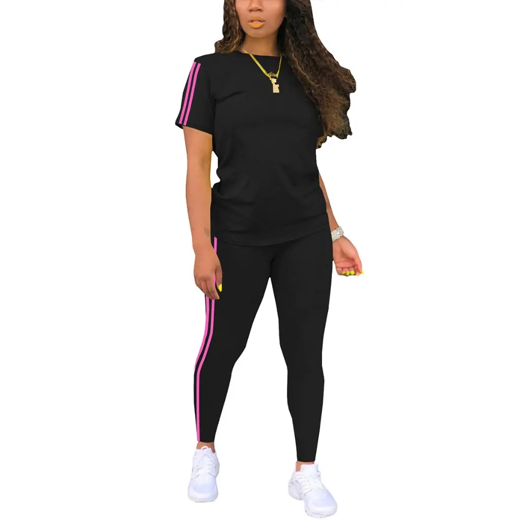 Women's Two-Piece Suit round Neck Short Sleeve Top with Side Stickers Europe And US Style Fashion Set for Ladies
Women's Two-Piece Suit round Neck Short Sleeve Top with Side Stickers Europe And US Style Fashion Set for Ladies