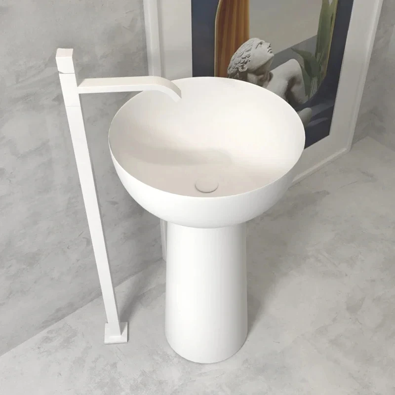White outdoor balcony integrated floor-type hand-washing basin washstand pool sink column basin CX817MQ
White outdoor balcony integrated floor-type hand-washing basin washstand pool sink column basin CX817MQ