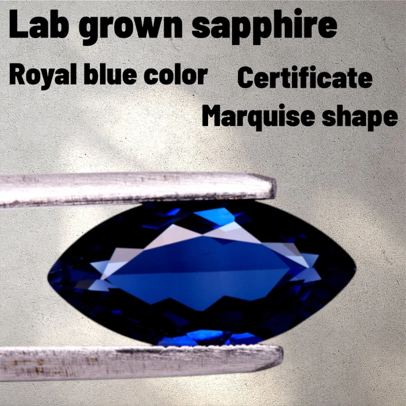 Sapphire Marquise Shape Artificial gemstone Royal Blue Color Used for manufacturing jewelry with Certificate Multiple shapes
Sapphire Marquise Shape Artificial gemstone Royal Blue Color Used for manufacturing jewelry with Certificate Multiple shapes