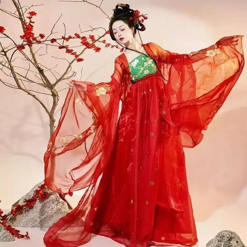 Chinese Hanfu Dress Women Ancient Red Embroidery Hanfu Female Halloween Carnival Fairy Cosplay Costume Hanfu Dress For Party
Chinese Hanfu Dress Women Ancient Red Embroidery Hanfu Female Halloween Carnival Fairy Cosplay Costume Hanfu Dress For Party