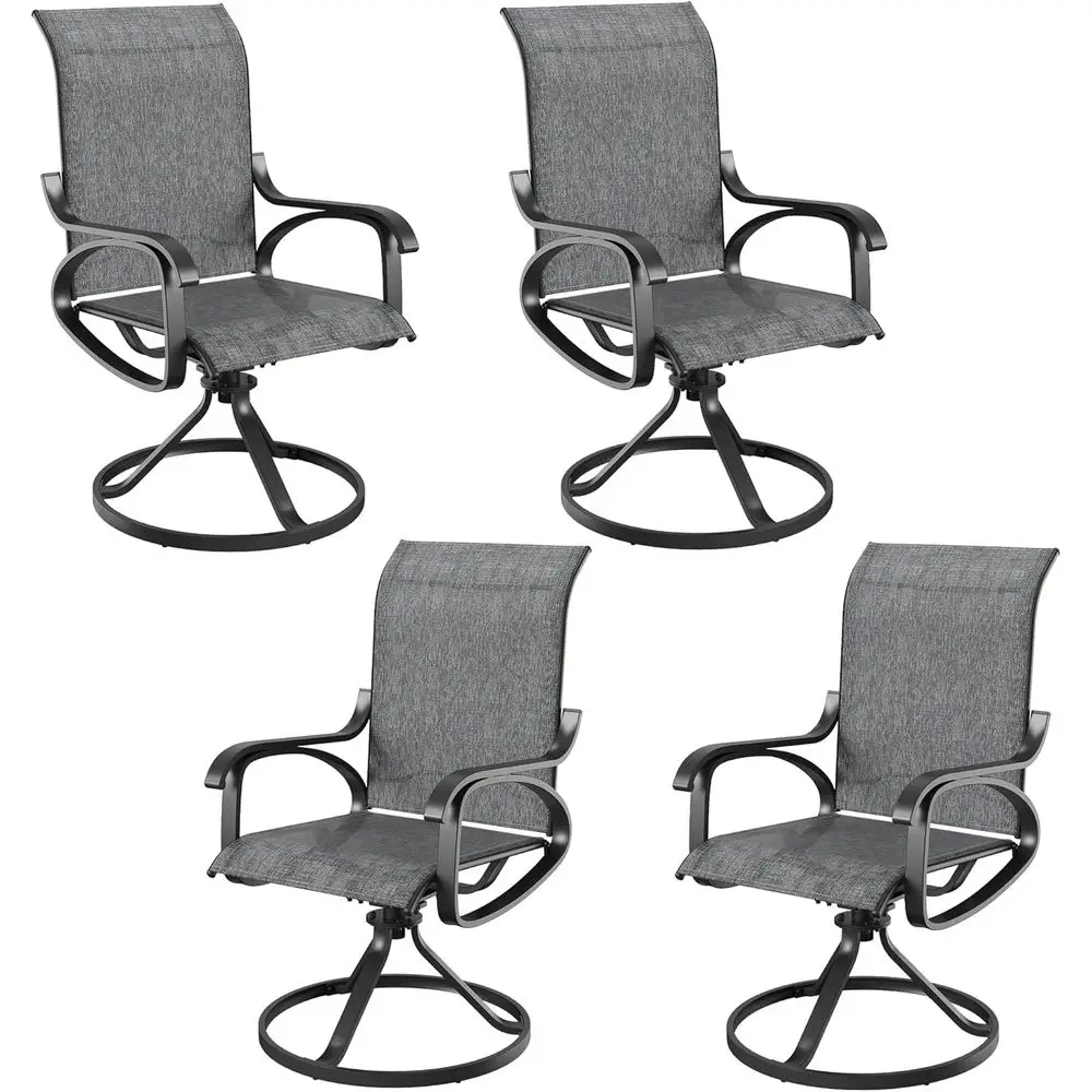 4-Piece All-Weather Outdoor Swivel Rocking Chairs Set with Breathable Textilene Back, Metal Frame, Suitable for Patio, Garden, P
4-Piece All-Weather Outdoor Swivel Rocking Chairs Set with Breathable Textilene Back, Metal Frame, Suitable for Patio, Garden, P