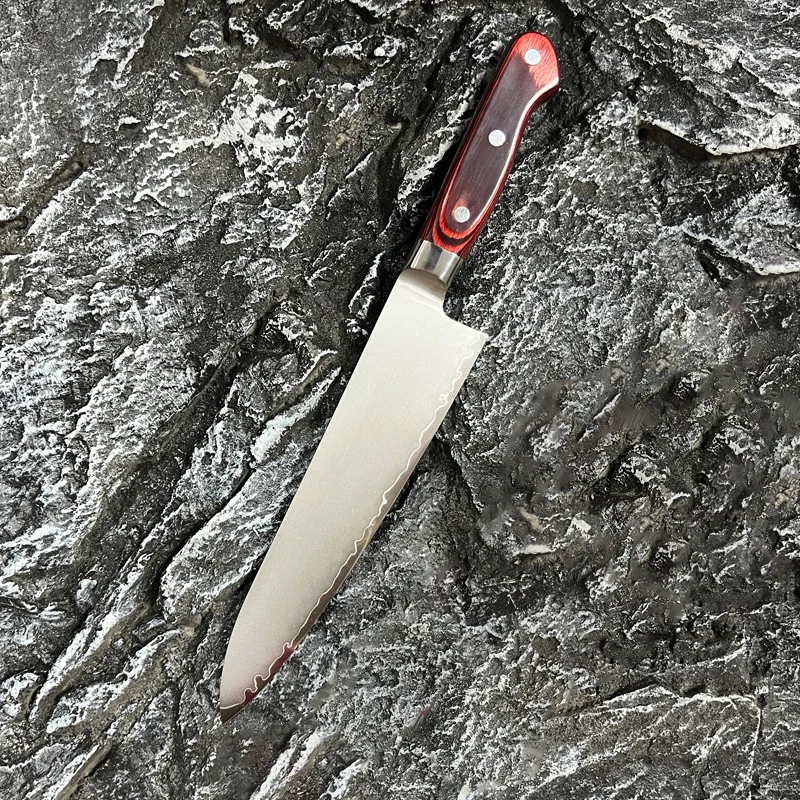 8,5-дюймовый нож шеф-повара Sanmai-gawari 10Cr15Mov Стальное лезвие с деревянной ручкой для нарезки овощей Тесак для мяса Gyutou Японский кухонный нож
8,5-дюймовый нож шеф-повара Sanmai-gawari 10Cr15Mov Стальное лезвие с деревянной ручкой для нарезки овощей Тесак для мяса Gyutou Японский кухонный нож