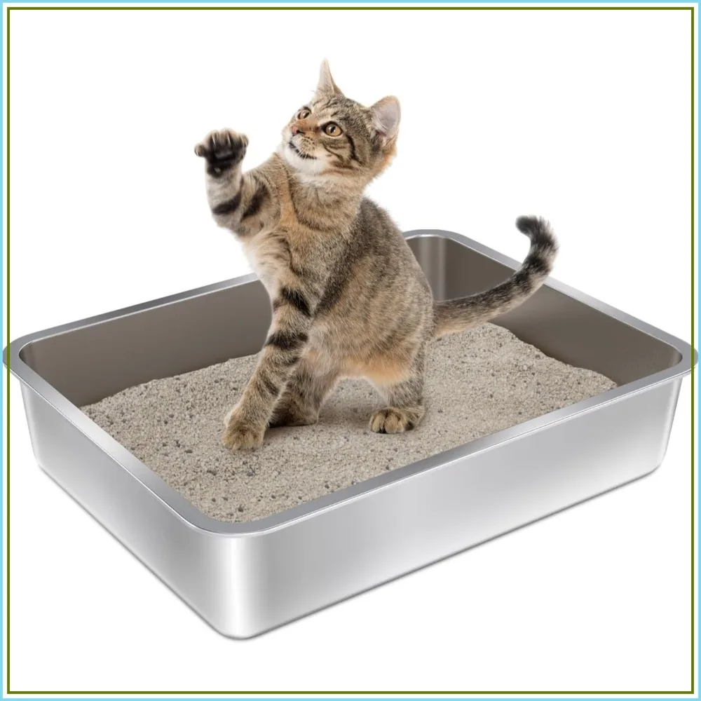 Stainless Steel Litter Box - 17.7" L x 13.77" W x 4" H, Non-Stick, Easy Entry, Easy Clean for Cats & Bunnies
Stainless Steel Litter Box - 17.7" L x 13.77" W x 4" H, Non-Stick, Easy Entry, Easy Clean for Cats & Bunnies