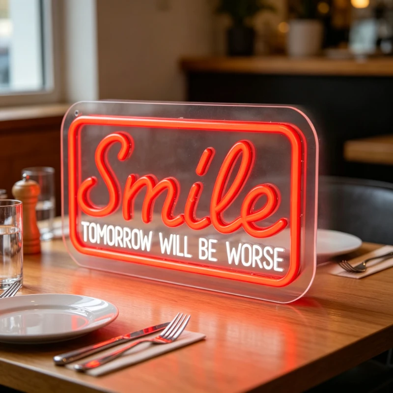 Smile TOMORROW WILL BE WORSE LED Neon Sign for Home Bar Restaurant Party Decor Motivational Humorous Wall Art Lighting Gift
Smile TOMORROW WILL BE WORSE LED Neon Sign for Home Bar Restaurant Party Decor Motivational Humorous Wall Art Lighting Gift