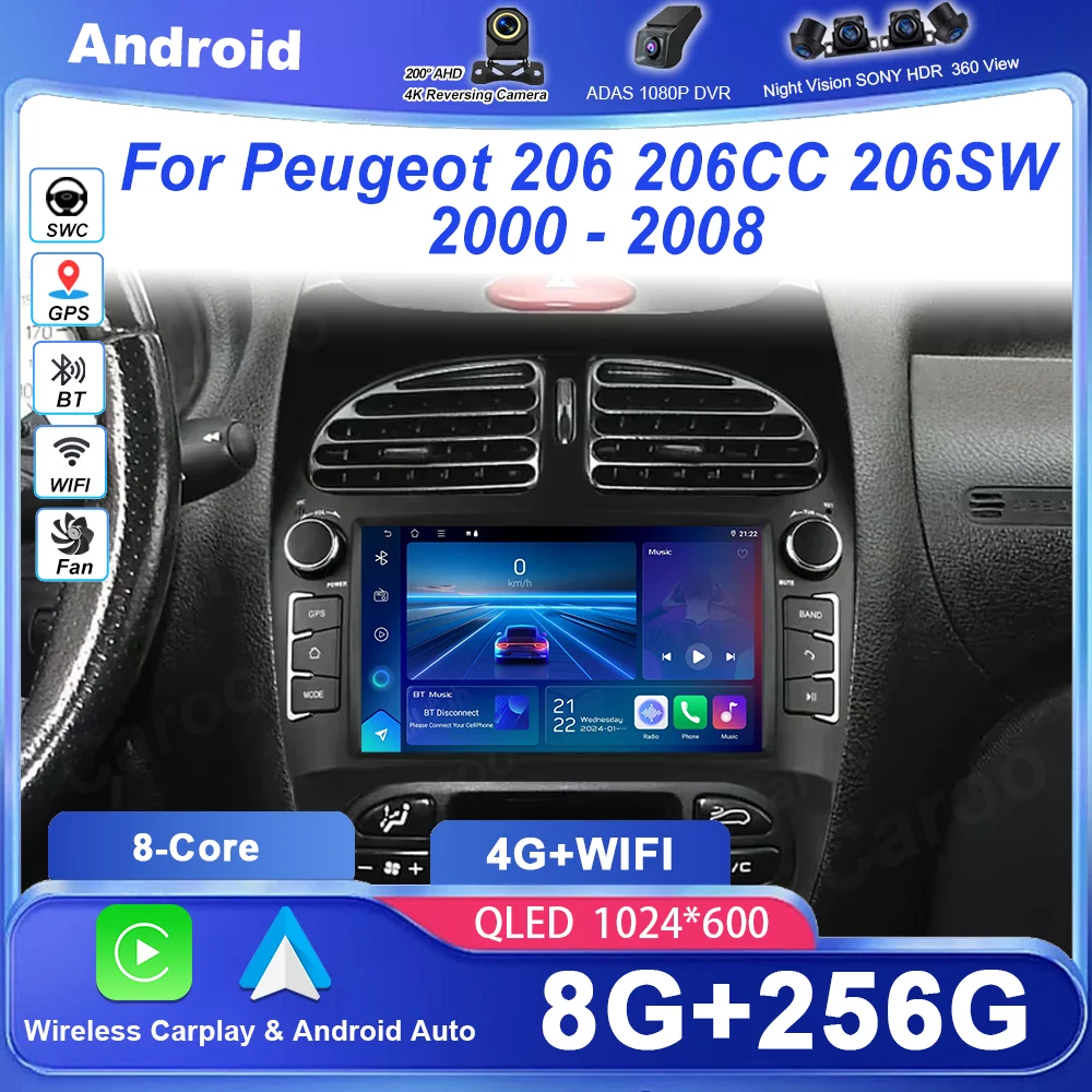 Android 15 Car DVD Radio Stereo For Peugeot 206 206CC 206SW 2000 -2008 Auto GPS Navigation Multimedia Video Player 5G WIFI QLED
Android 15 Car DVD Radio Stereo For Peugeot 206 206CC 206SW 2000 -2008 Auto GPS Navigation Multimedia Video Player 5G WIFI QLED