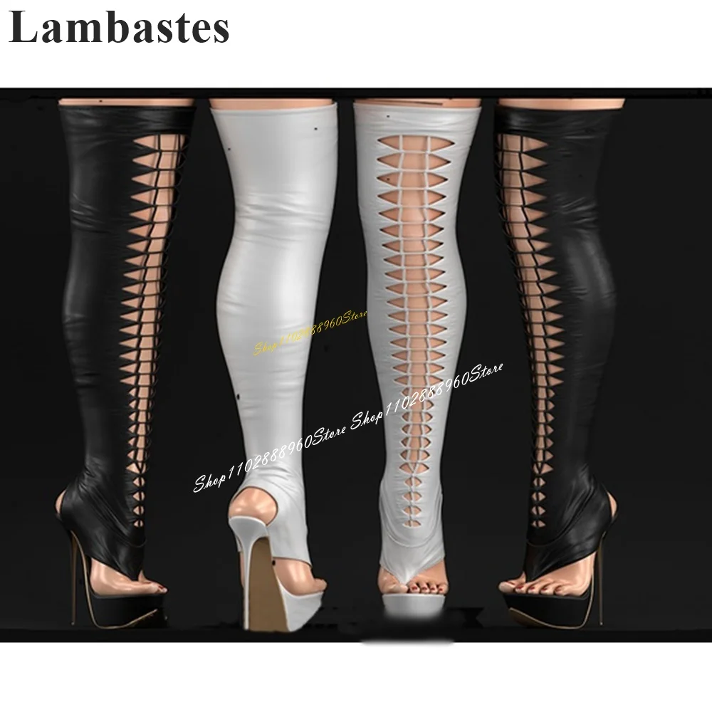 Over The Knee Solid Hollow Thong Sandal Boots Stilettos High Heel Shoes For Women Open Toe 2024 Fashionable Zapatos Para Mujere
Over The Knee Solid Hollow Thong Sandal Boots Stilettos High Heel Shoes For Women Open Toe 2024 Fashionable Zapatos Para Mujere
