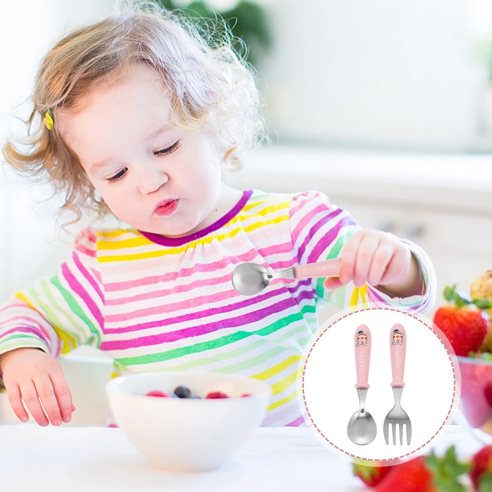 1 set 1 Set Kids Cutlery Set Stainless Steel Baby Spoon Fork Portable Infant Tableware Smooth Edges Durable Toddler Eating Tool
1 set 1 Set Kids Cutlery Set Stainless Steel Baby Spoon Fork Portable Infant Tableware Smooth Edges Durable Toddler Eating Tool