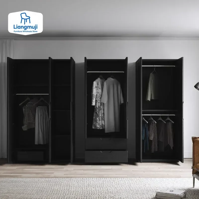 Black Orgnizer Tall Wardrobes Wood Modular Quiet Clothing Dressing Clothes Wardrobes Bedroom Wooden Kleiderschrank Home Interior
Black Orgnizer Tall Wardrobes Wood Modular Quiet Clothing Dressing Clothes Wardrobes Bedroom Wooden Kleiderschrank Home Interior