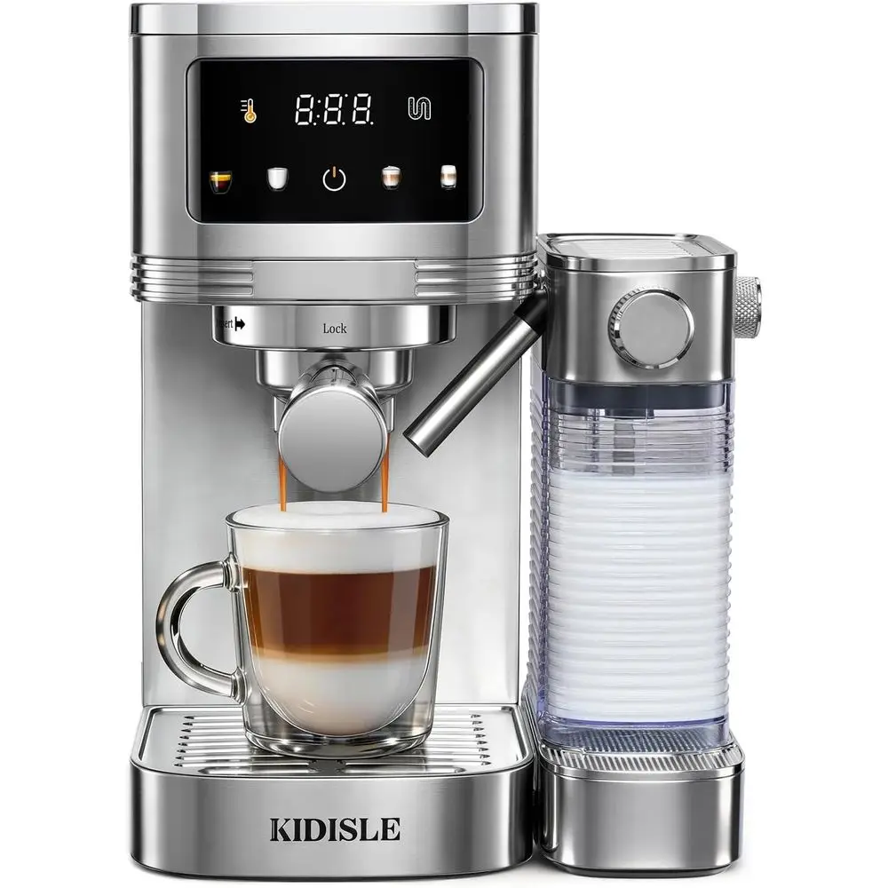 20 Bar hine, Touchsn Coee hines with Automatic Milk rother or Home, Coee Maker or puccino, Latte, 40oz Removable Water Tank, Sil
20 Bar hine, Touchsn Coee hines with Automatic Milk rother or Home, Coee Maker or puccino, Latte, 40oz Removable Water Tank, Sil