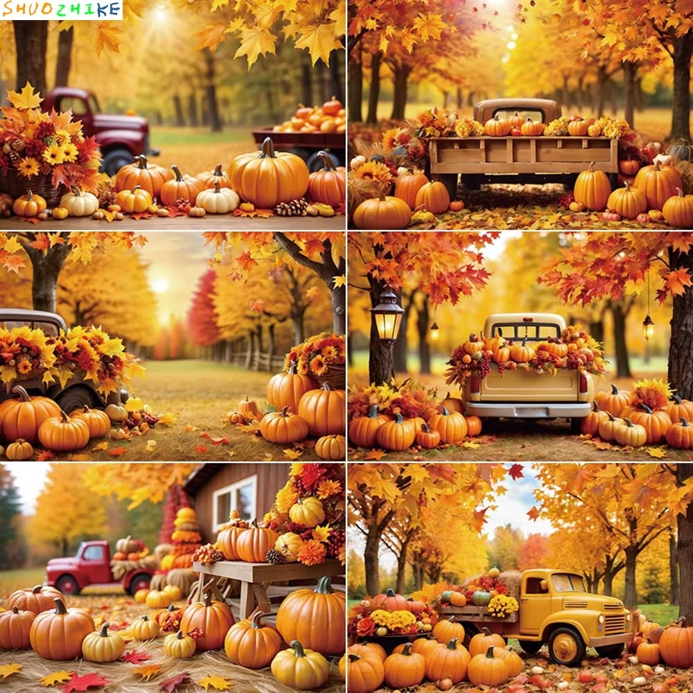 Thanksgiving Autumn Decoration Photograph Backdrop Farm Pumpkin Truck Photo Studio Background for Photoshoot Accessories
Thanksgiving Autumn Decoration Photograph Backdrop Farm Pumpkin Truck Photo Studio Background for Photoshoot Accessories