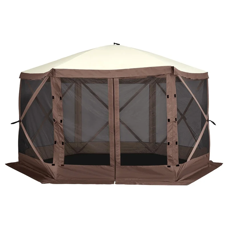 6-Sided Pop-Up Screen Tent 12.5x12.5FT Sun Shelter with Removable Privacy Panels and Mesh Windows, Brown
6-Sided Pop-Up Screen Tent 12.5x12.5FT Sun Shelter with Removable Privacy Panels and Mesh Windows, Brown