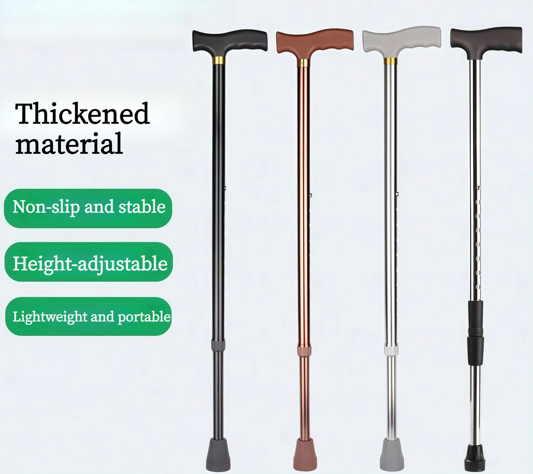 2Pcs elderly non-slip crutches, thickened aluminum alloy, adjustable telescopic lightweight mountaineering poles
2Pcs elderly non-slip crutches, thickened aluminum alloy, adjustable telescopic lightweight mountaineering poles