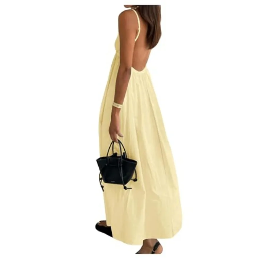 SOLY HUX Women's Summer Dress Backless V Neck Spaghetti Strap Loose Flowy Midi Cami Dresses
SOLY HUX Women's Summer Dress Backless V Neck Spaghetti Strap Loose Flowy Midi Cami Dresses