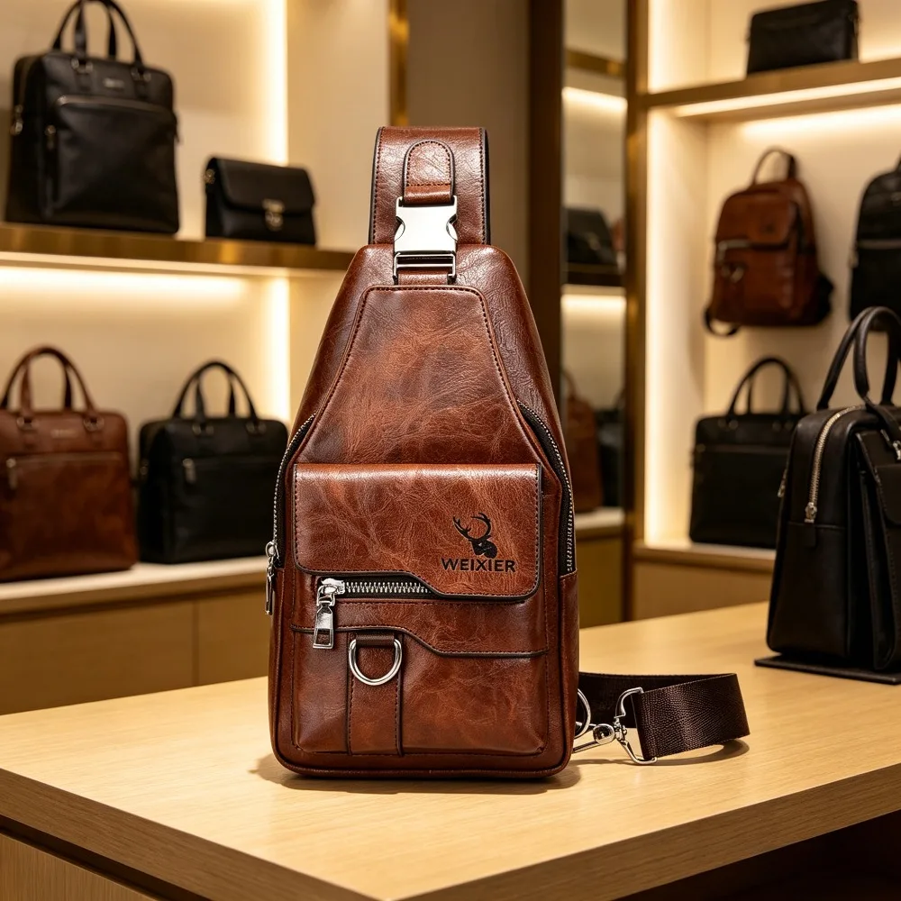 Sling Bag for Men Crossbody Chest Bag,PU leather Over the Shoulder Purse Cross Body Sling Backpack for Travel
Sling Bag for Men Crossbody Chest Bag,PU leather Over the Shoulder Purse Cross Body Sling Backpack for Travel