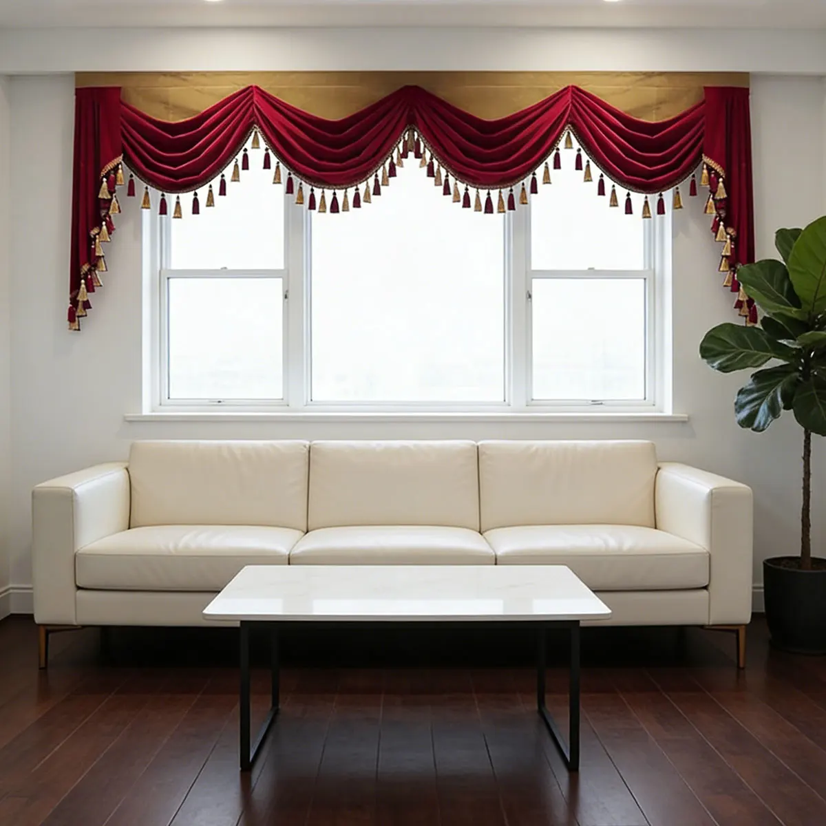 Luxury Red Velvet Swag Curtain Valance, European Style Drapery Valance with Tassels, Elegant Window Curtain Topper for Living Ro
Luxury Red Velvet Swag Curtain Valance, European Style Drapery Valance with Tassels, Elegant Window Curtain Topper for Living Ro