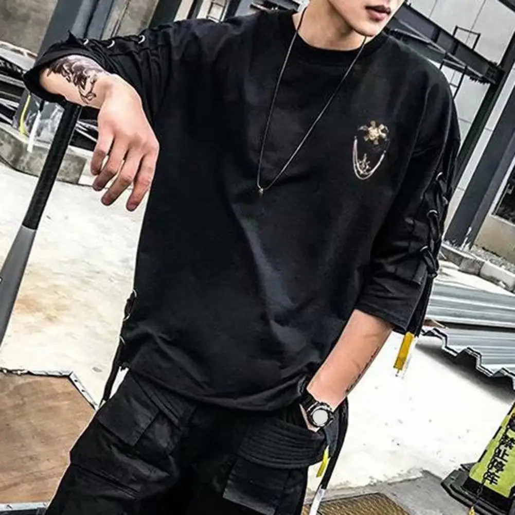 Summer Men T-shirt Lace-up Half Sleeve Loose Hip Hop Streetwear O Neck Soft Breathable Solid Color Pullover Mid Length Male Top
Summer Men T-shirt Lace-up Half Sleeve Loose Hip Hop Streetwear O Neck Soft Breathable Solid Color Pullover Mid Length Male Top
