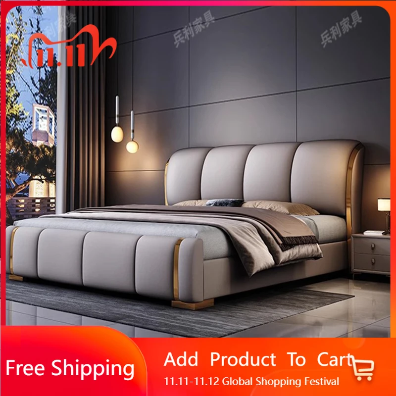 Leather Platform Massage Bed Princess Sleeping Bedroom Loft Luxury Bed Queen Double Letto Matrimoniale Lounge Suite Furniture
Leather Platform Massage Bed Princess Sleeping Bedroom Loft Luxury Bed Queen Double Letto Matrimoniale Lounge Suite Furniture