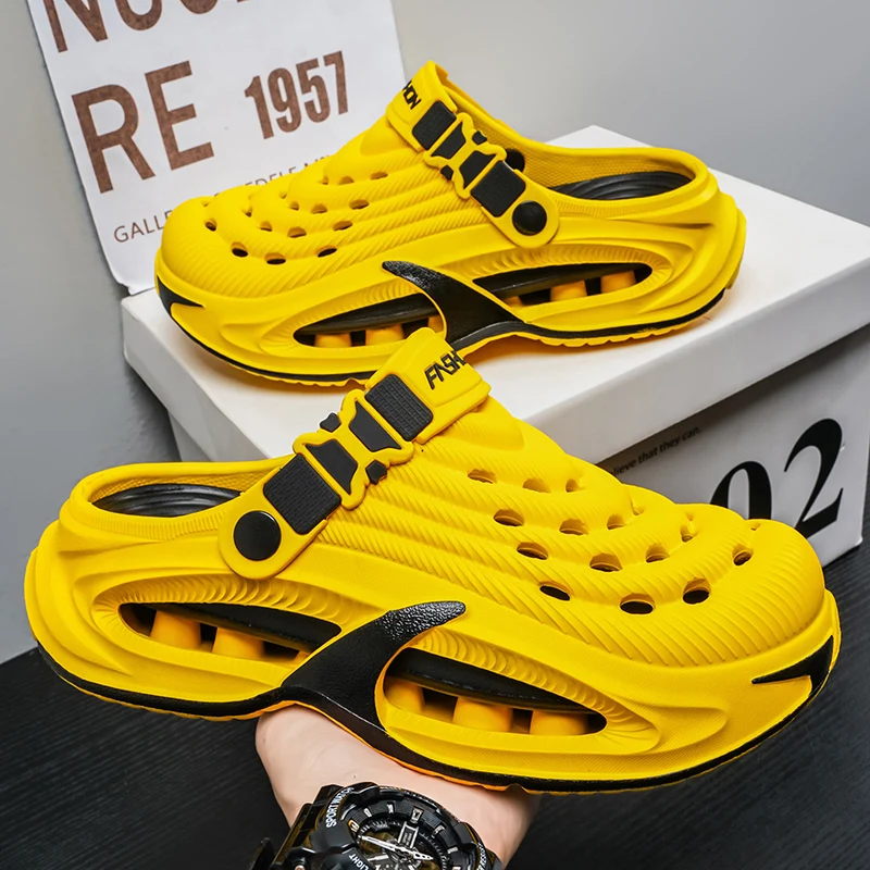 Summer men's hole shoes breathable non-slip garden shoes Baotou sandals dual-purpose beach shoes outdoor leisure slippers
Summer men's hole shoes breathable non-slip garden shoes Baotou sandals dual-purpose beach shoes outdoor leisure slippers