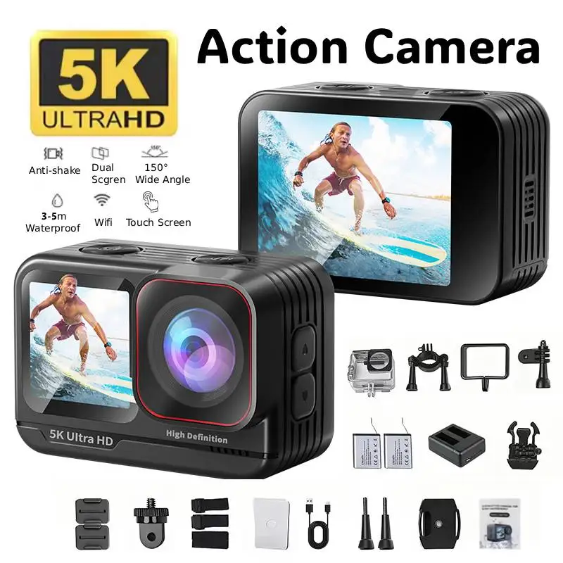 5K Waterproof Sports Camera, Bare Metal Underwater Camera, 24Mp Dual Touch Screen Sports Camera, 6-Axis Eis Anti-Shake, Wifi, Dual Battery, Built-In Microphone for Diving, Cycling, Outdoor Sports
5K Waterproof Sports Camera, Bare Metal Underwater Camera, 24Mp Dual Touch Screen Sports Camera, 6-Axis Eis Anti-Shake, Wifi, Dual Battery, Built-In Microphone for Diving, Cycling, Outdoor Sports