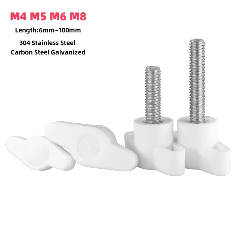 White T-Handle Screw M4 M5 M6 M8 304 Stainless Steel Bakelite Hand Tighten Screw / Butterfly Plastic Head Hand Knob Screw
White T-Handle Screw M4 M5 M6 M8 304 Stainless Steel Bakelite Hand Tighten Screw / Butterfly Plastic Head Hand Knob Screw